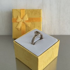 Vintage Ross Simons Dainty Citrine Solitaire Ring Vermeil 925 Silver Size 7