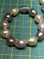 Baroque Freshwater Pearl Necklace & Earrings Set Purple Mauve Large Irregular
