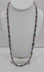 Lavender Green Yellow Glass Bead Multicolor Necklace 24″