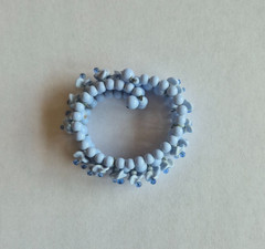 Vintage 1950-1960s Blue Glass Bead Wire Wrap – Cuff Bracelet
