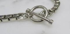 Sterling Silver 4.7mm Box Link Chain Bracelet ~ 7-1/2″ ~ 24.3g ~ 1-G242