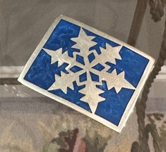 Vintage Alpaca Silver Blue Enamel Snowflake Pendant Brooch Mexico 1 3/4”