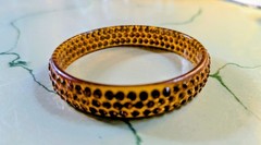 Antique/vintage celluloid rhinestone bracelet lot -5 RED BLACK ORANGE WHITE DECO