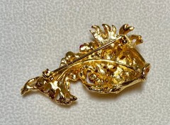 AUTHENTIC SWOBODA TINY FISH BROOCH ~ GENUINE RUBY, OPAL ~ CHARMING!
