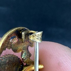 Vintage Gold Filled Watch Fob Brooch Engraved Monogram “V”