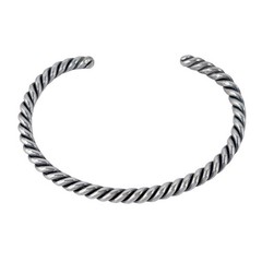 Southwest Twisted Wire Cuff Bracelet | Vintage Sterling Silver 925 | 6.5″