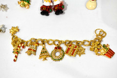 Lot of Vintage Christmas Jewelry Brooches, Charms, Earrings Angels/Trees
