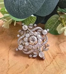 2Ct Round Cut Lab Created Diamond Womens Pretty Brooch Pin 14k White Gold Plated