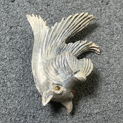 Lind Gal Scottie Dog Scottish Terrier Head Brooch, Sterling Silver!, Amber Eyes!