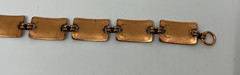 Vintage Copper Link Bracelet Southwestern Tribal Geometric Rectangle Panels 7.75