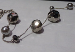 Vintage Faceted Silver Tone Beads 53″ Necklace – VCLM