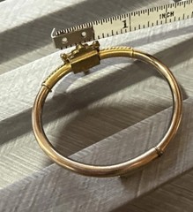 VTG, ANTIQUE BEAUTIFUL VICTORIAN EARLY 1879 HINGED CUFF BRACELET 1”3/4