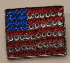 Vintage Jeweled American Flag Brooch Hat Pin Lapel Pin Patriotic USA – 1.03-in