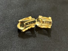 Vtg TJ M USA Half Moon Roped Earrings Silver Gold Toned Clip On Stud Cuffs