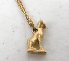 Metropolitan Museum Of Art Egyptian Gold Tone Bastet Mau Cat Pendant Necklace