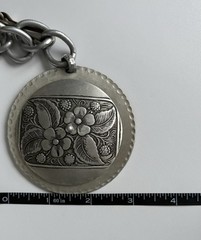 VTG Large Floral Medallion Pendant Chunky Chain Necklace Statement England 110g