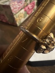 Vtg 1974 Avon SUNFLOWER Gold Tone Ring SunFlower Brown Topaz Wear & Patina 6.75