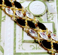 Vtg Runway Rare NAPIER “Black Tie” Swarovski Marquise Crystal Bracelet Book Pc