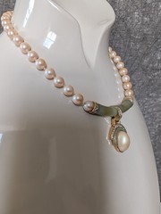 Vintage Rare Givenchy Faux Pearl Statement Choker Necklace 15.5″