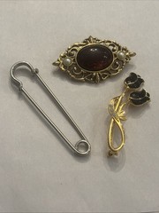 21 Pc Vtg Jewelry Lot 2 are Sterling, + AK, 1928, Silver, Brooches, Necklace, Pe
