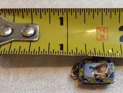 Egyptian Revival Enamel 800 Silver MOSES Basket Locket 0r Charm w Baby MOSES