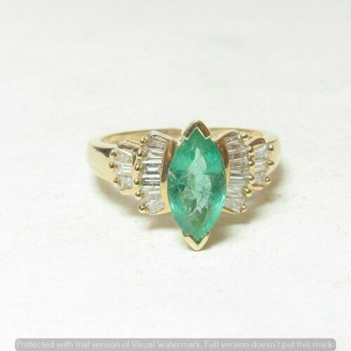 Natural Emerald 3.20 Ct Art Deco Antique Vintage Wedding Ring 14K Yellow Gold FN