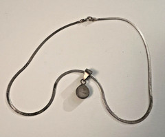 Vintage 925 Sterling Silver Opal S Chain Pendant Necklace 17 Inches Long