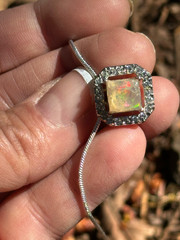 Antique Natural Fire Opal Necklace