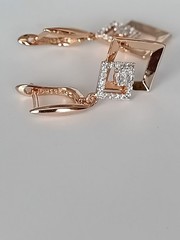 Vintage 1990-s 14 Ct Rolled Gold Zircons Earrings-Hallmarked 585 RG