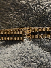 ART DECO DIAMONBAR STERLING SILVER BLUE & CLEAR RHINESTONE BRACELET VTG.Read Des