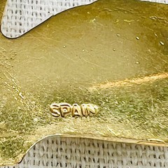 Vintage Spain Swan Brooch Gold Tone Scroll Faux Pearl Pin Spanish Jewelry 2 Inch