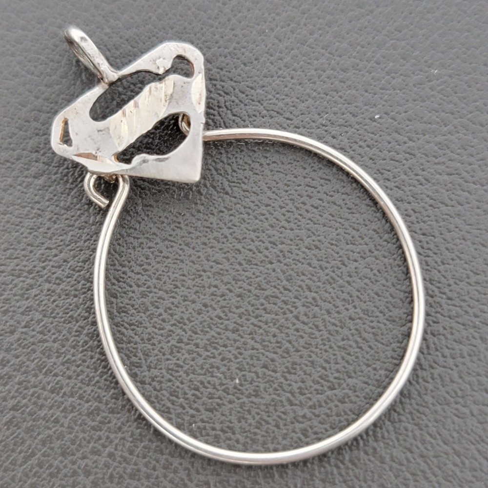 Vintage Sterling Silver 925 Charm Holder Pendant Super Mom Grandma Sister Wife