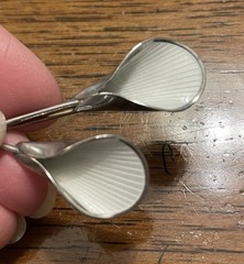 J TOSTRUP ENAMEL STERLING SILVER CALLA LILY BROOCH