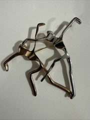 Vintage Gold & Silver Tone Modernist Abstract Dancers Brooch Pin