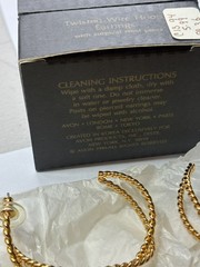 Vintage NOS AvonTwisted Wire Hoop Pierced Earrings Surgical Steel Posts