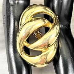 Vintage Napier Hinged Screw Back Earrings Gold Tone Double Loop Links Adjustable