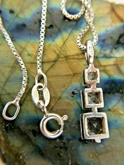 Vintage Sterling Silver 5mm Sparkling Clear Stack Gemstone Necklace 17.75″