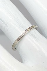 Antique 1920s Engraved .25ct VS G Diamond Platinum Wedding Band Ring