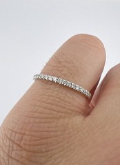 Designer 14k White Gold .45ct Pave Diamond Eternity Wedding Stackable Band Ring
