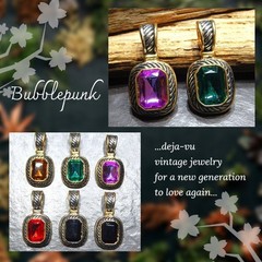 1990s Retro Vintage Boutique Chic Jeweled Pendant Jewelry Lot/6 NWOT S