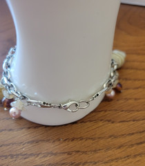 Vtg Estate Bracelet Gemstone Beaded Chain Link Charm Dangle Fashion Jewelry
