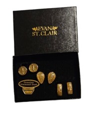 Evan St. Clair Gold Tone Diamond Dust Clip Earrings