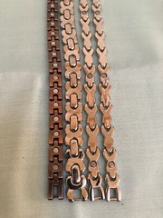Lot of 4 Silver Tone Copper Tone Links Rhinestones Bracelets