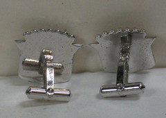 Retro Cadillac Car Emblem Cufflinks Crest Sterling Silver General Motors Vtg