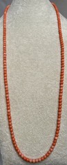 Vintage Dyrberg Kern Peach Agate Bead Necklace 30”