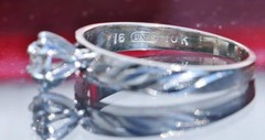 10k white gold engagement ring 0.06ct HSI1 diamond solitaire sz 5 handmade 1.4gr