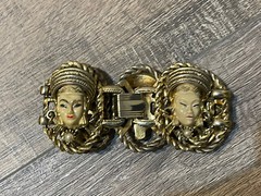 Vintage Selro Selini blackamoor Asian princess Bracelet 7.5”