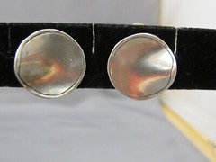 Fine Vintage GFAB Sterling TWISTED Round CLIP EARRINGS