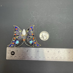 Metropolitan Museum Art Butterfly Cleo Brooch Sterling Silver 3.25″ MMA 1992