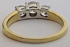 18k Yellow & White Gold Diamond Ring, Natural Earth Diamonds, Vintage, Estate
